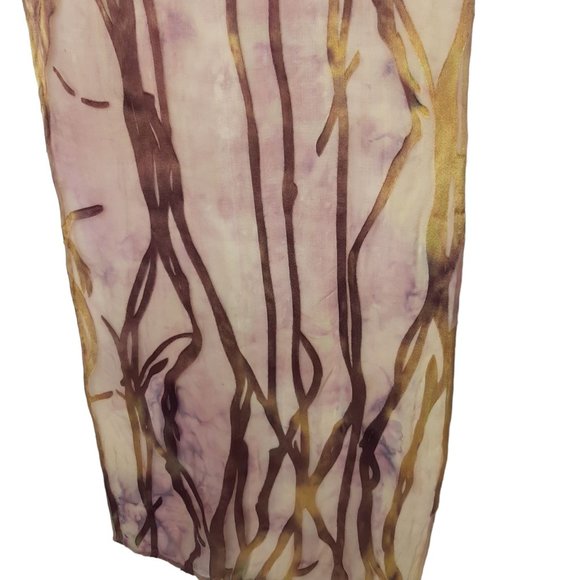 Hand Dyed Scarf Natural Browns Reds Cappuccino Easter Mother's Day Wedding NWT - Picture 3 of 6